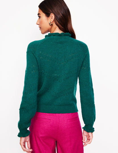 Fae Embroidered Cardigan-Glade Green