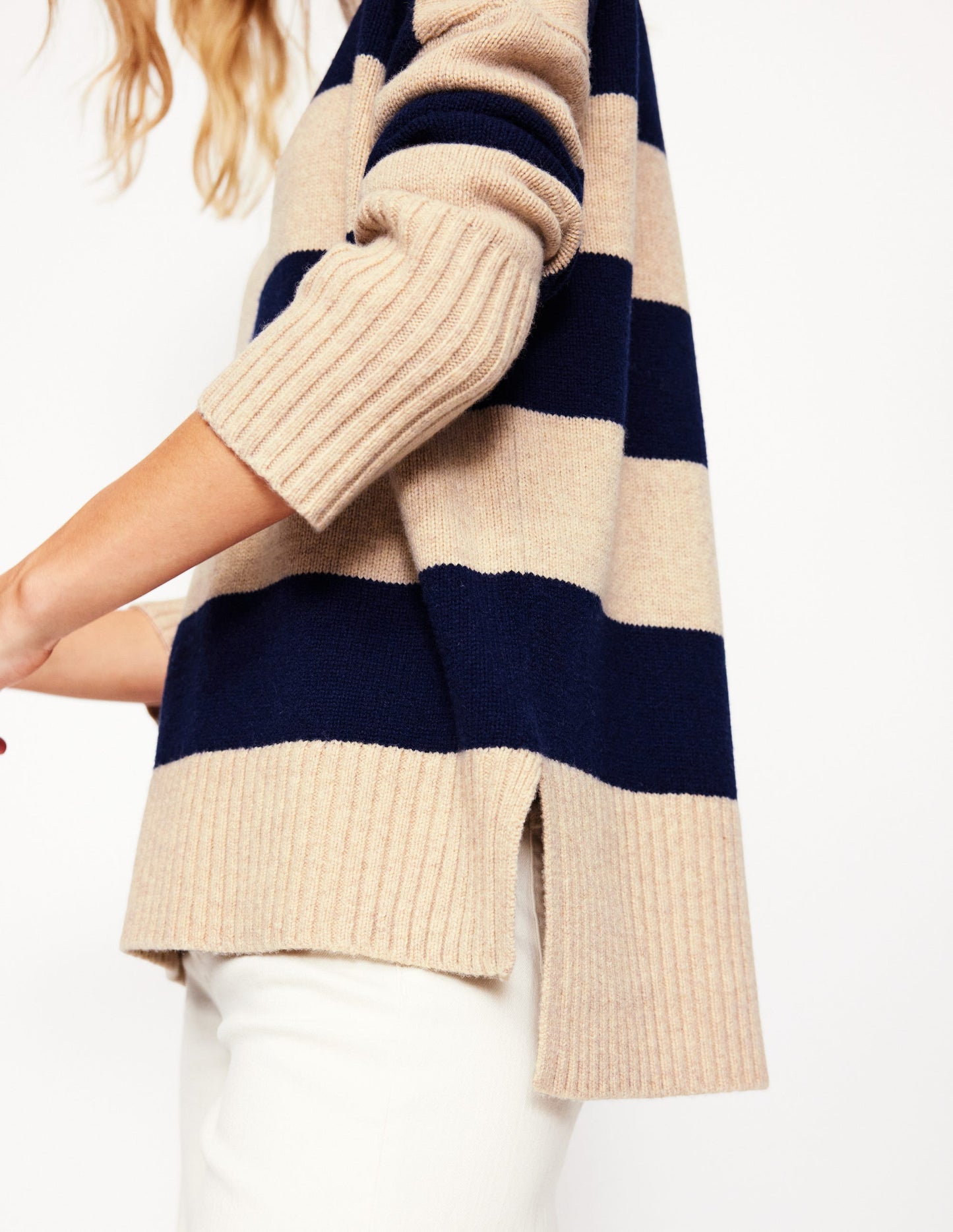 Jessica Oversized Sweater-Chinchilla Melange, Navy