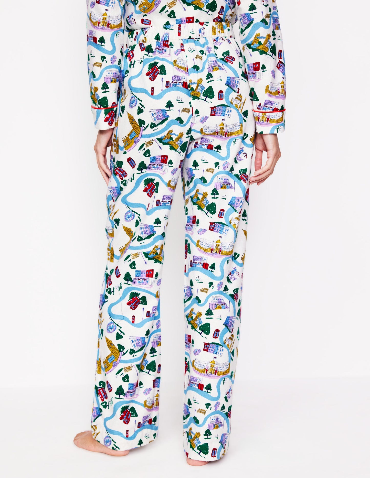 Brushed Cotton Pajama Pants-Multi, London Town