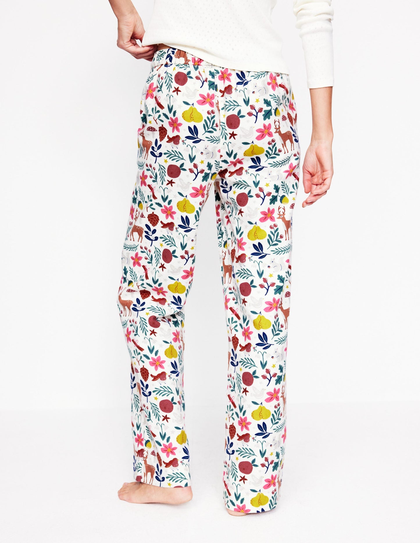 Brushed Cotton Pyjama Bottoms-Woodland, Multi