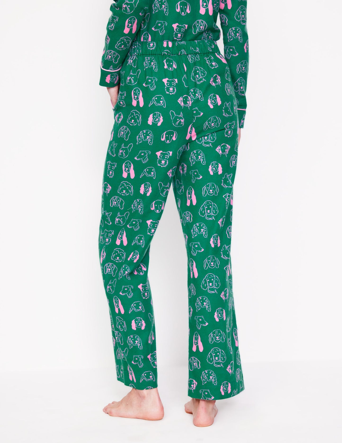 Brushed Cotton Pajama Pants-Malachite, Dogs