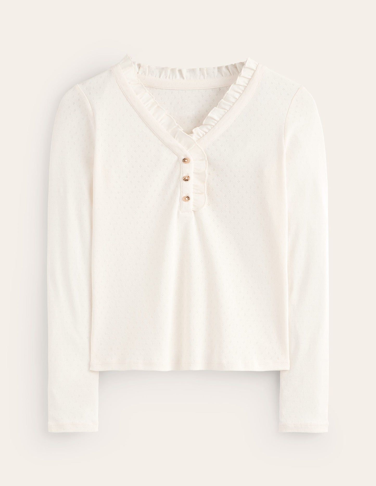 Henley Pajama Top-Ivory