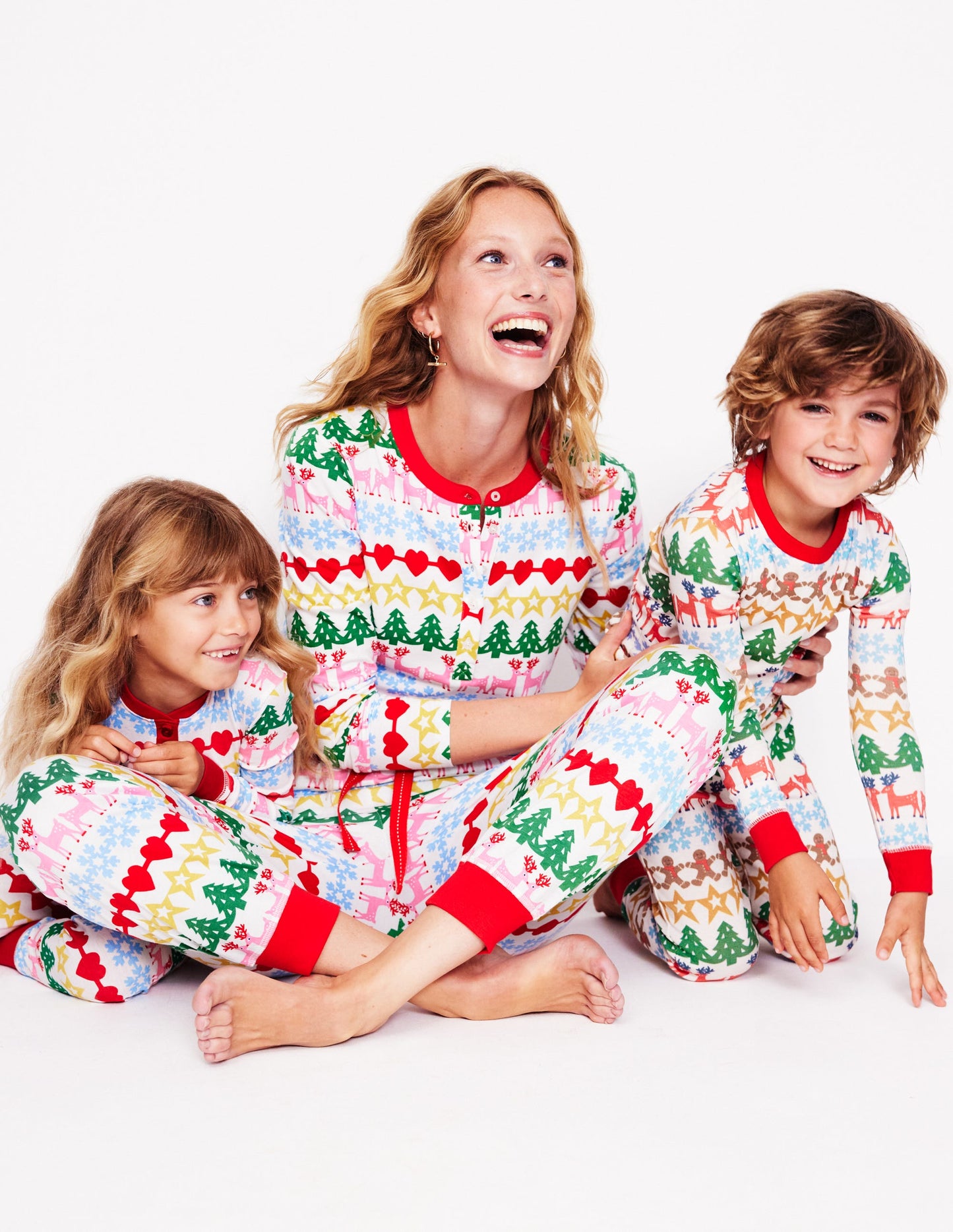 Jersey Pajama Long Sleeve Top-Multi, Gingerbread Fairisle