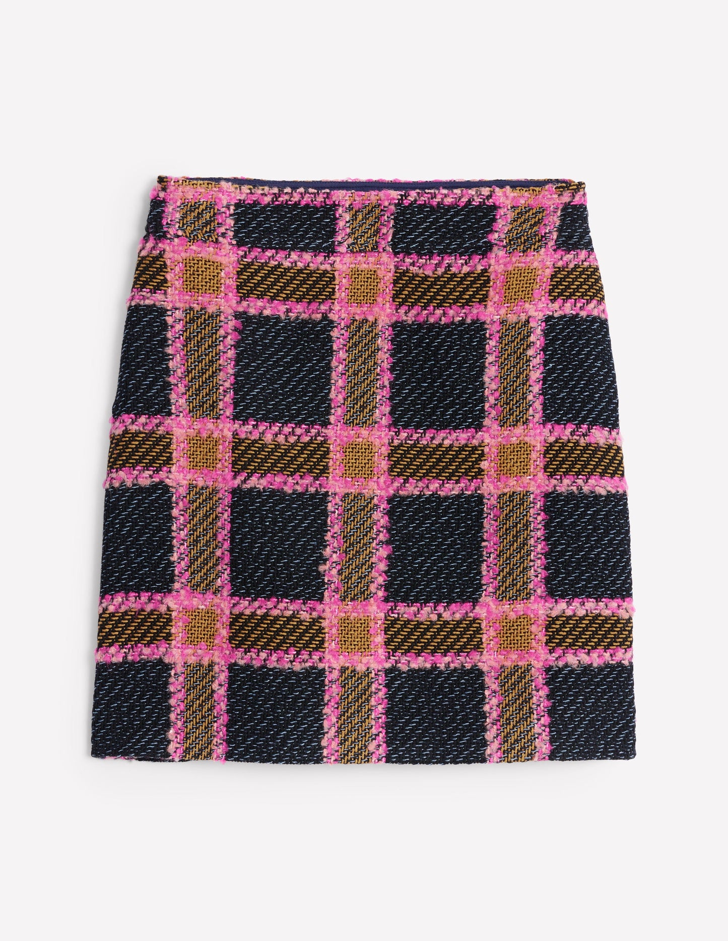 Estella Check Skirt-Sapphire, Azure Geo