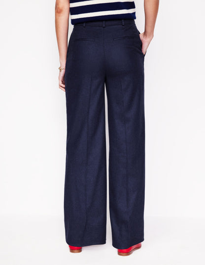 Westbourne Wool Blend Pants-Navy