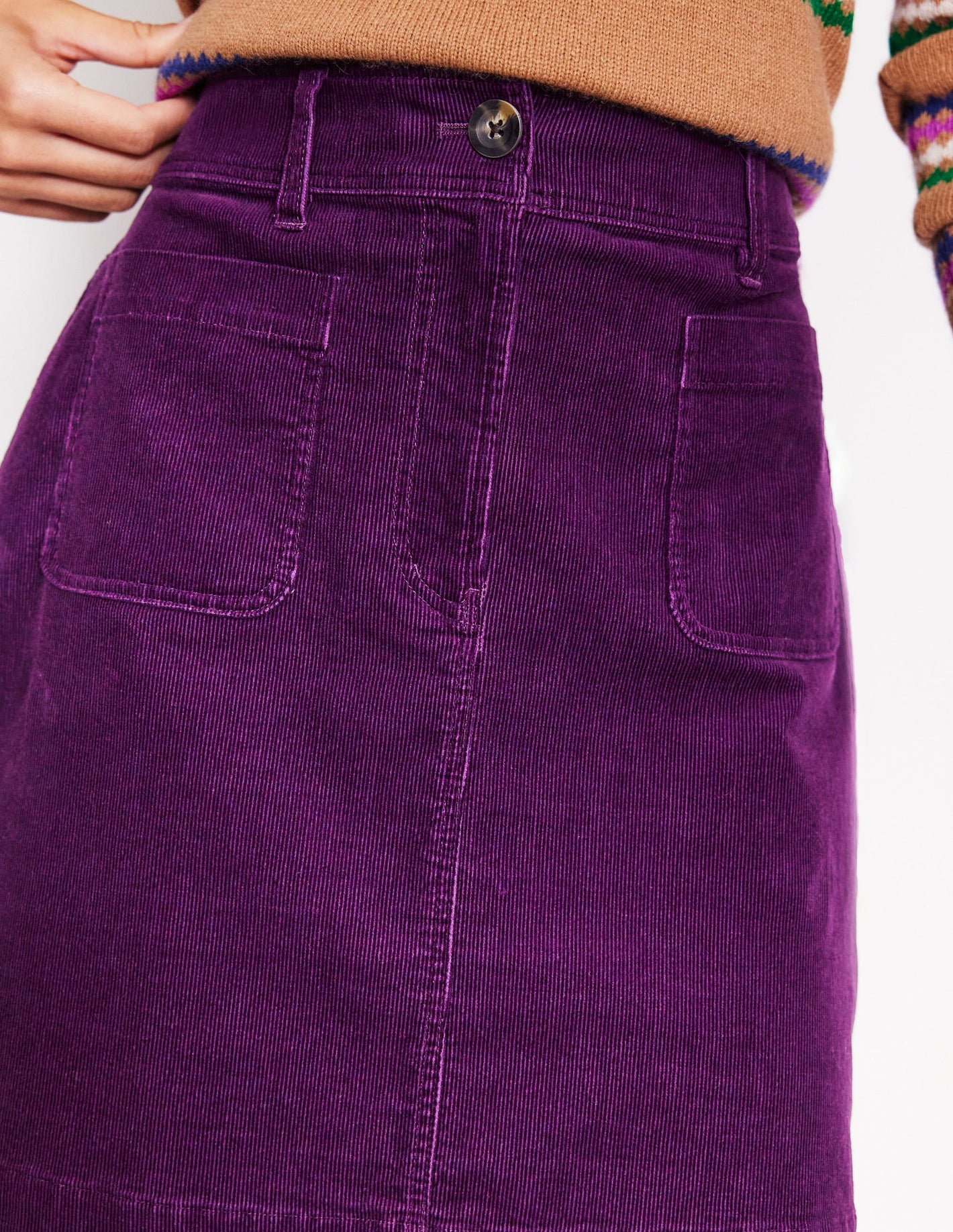 Estella Cord Skirt-Damson