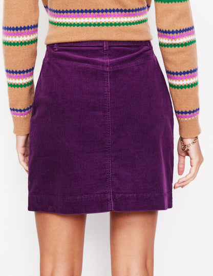 Estella Cord Skirt-Damson