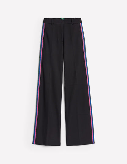 Westbourne Ponte Pants-Black, Rainbow Stripe