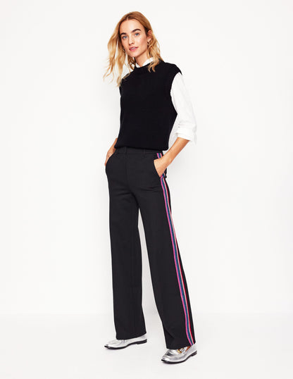 Westbourne Ponte Pants-Black, Rainbow Stripe