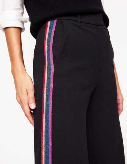 Westbourne Ponte Pants-Black, Rainbow Stripe