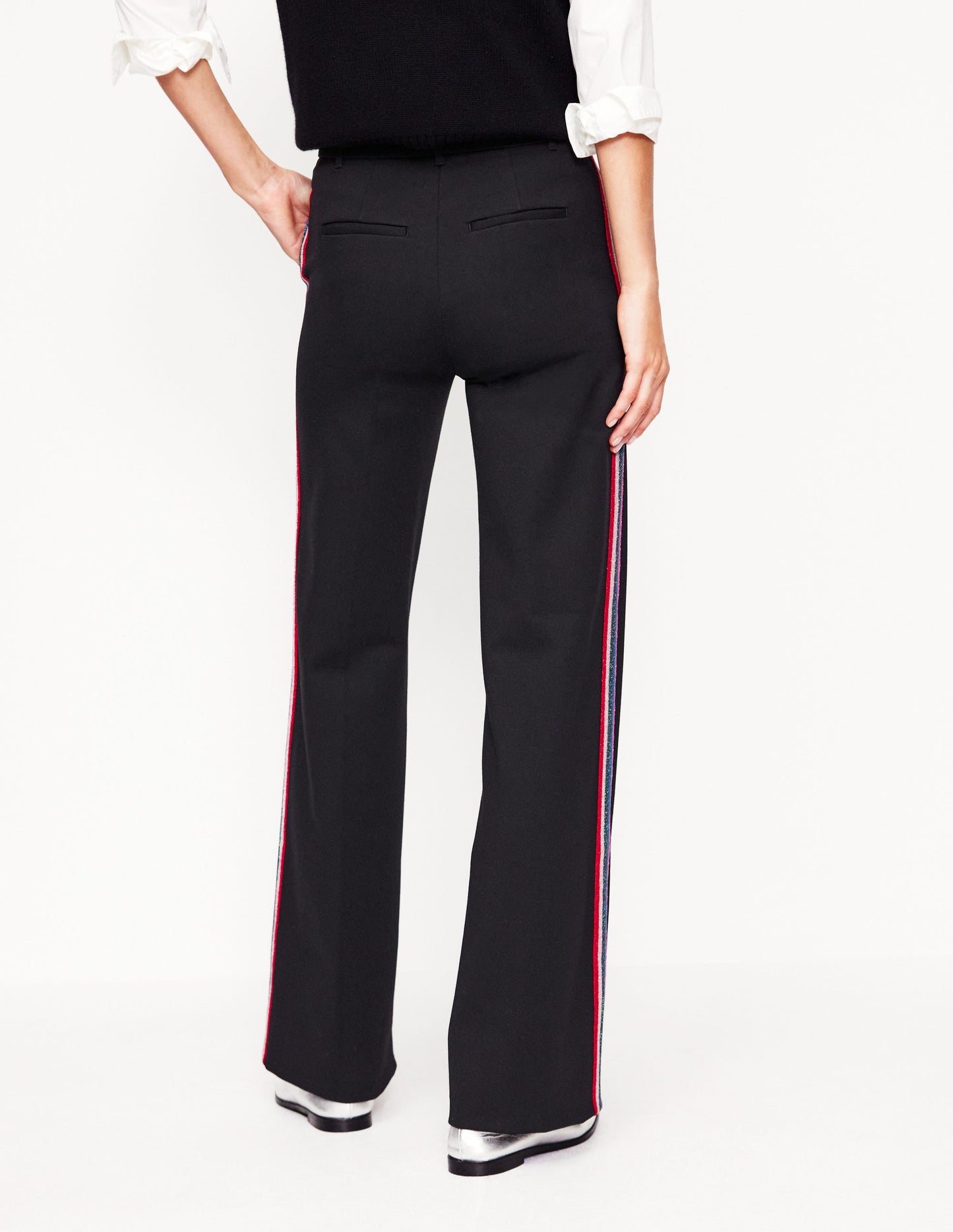 Westbourne Ponte Pants-Black, Rainbow Stripe