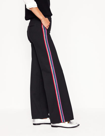 Westbourne Ponte Pants-Black, Rainbow Stripe