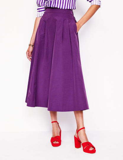 Isabella Taffeta Midi Skirt-Viola