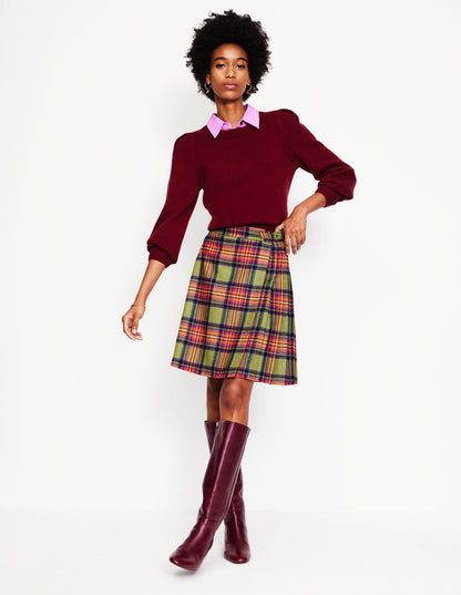 Helen Buckled Kilt-Green and Purple Check