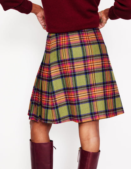 Helen Buckled Kilt-Green and Purple Check