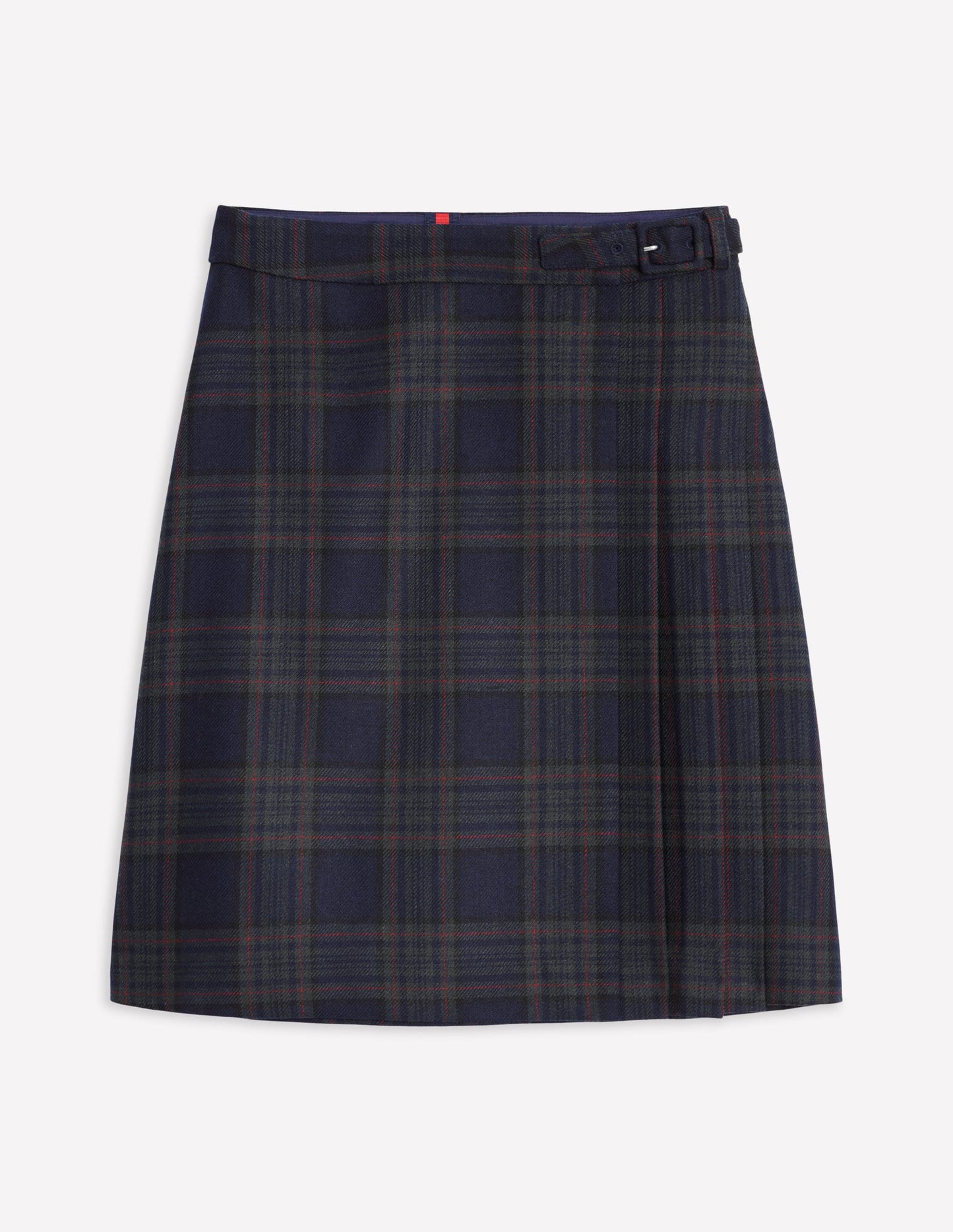 Helen Buckled Kilt-Navy and Green Check