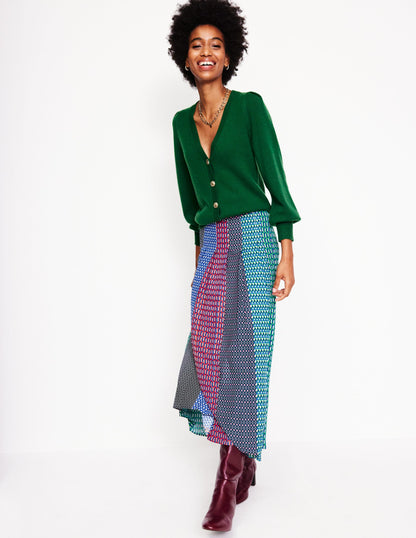 Knife Pleat Midi Skirt-Multi, Geo Mix