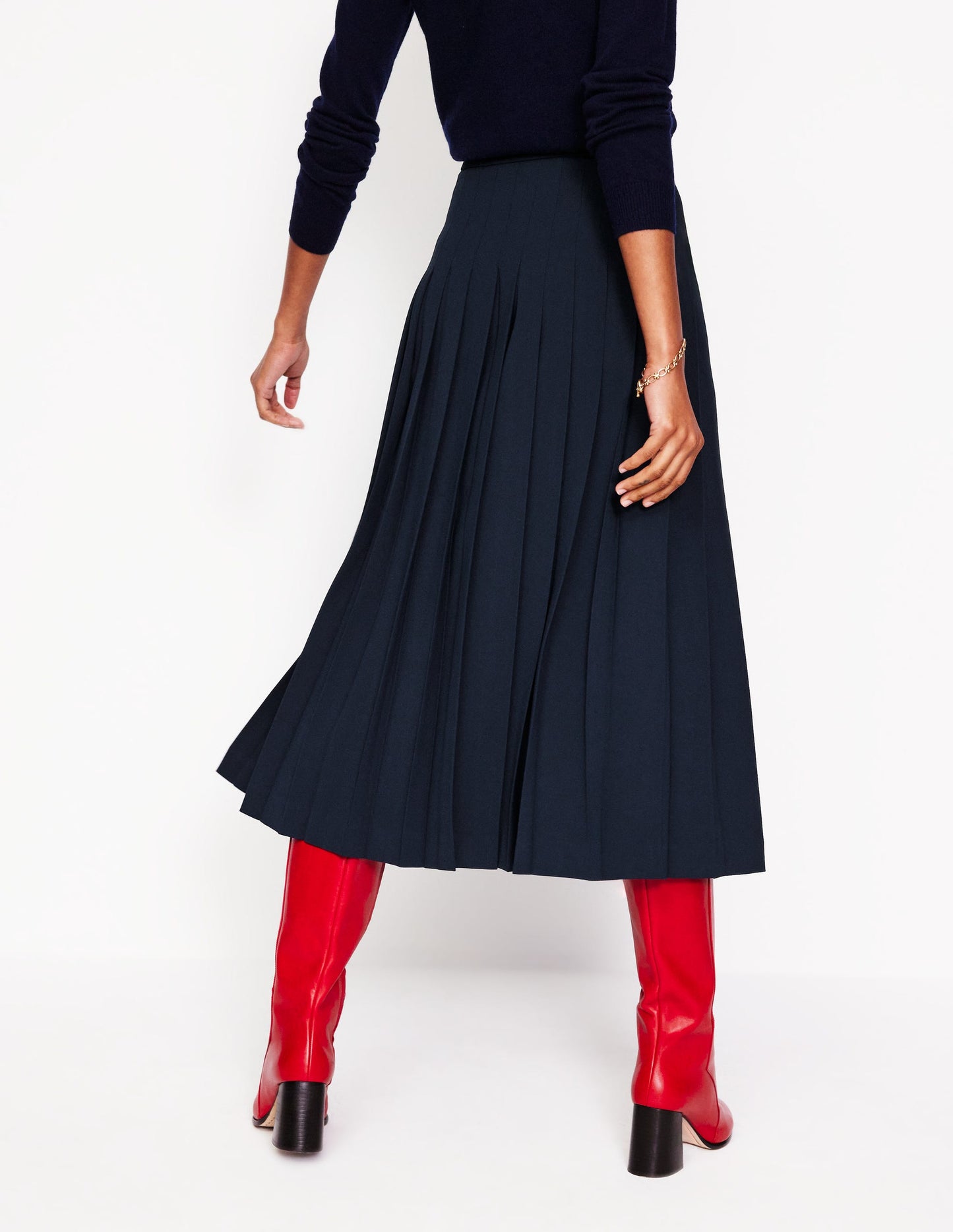 Josephine Midi Kilt-Navy