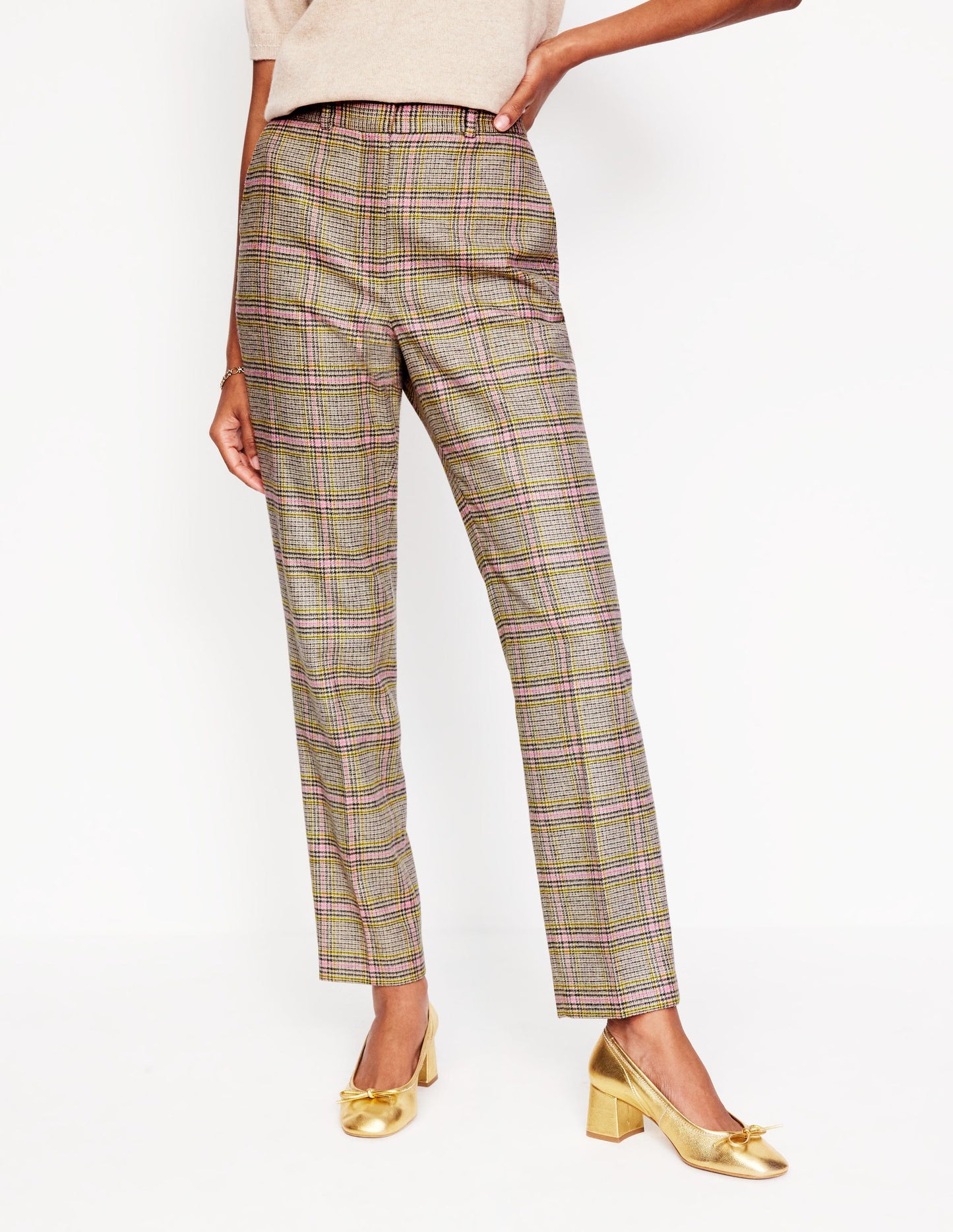 Kew Wool Blend Pants-Prince of Wales Check