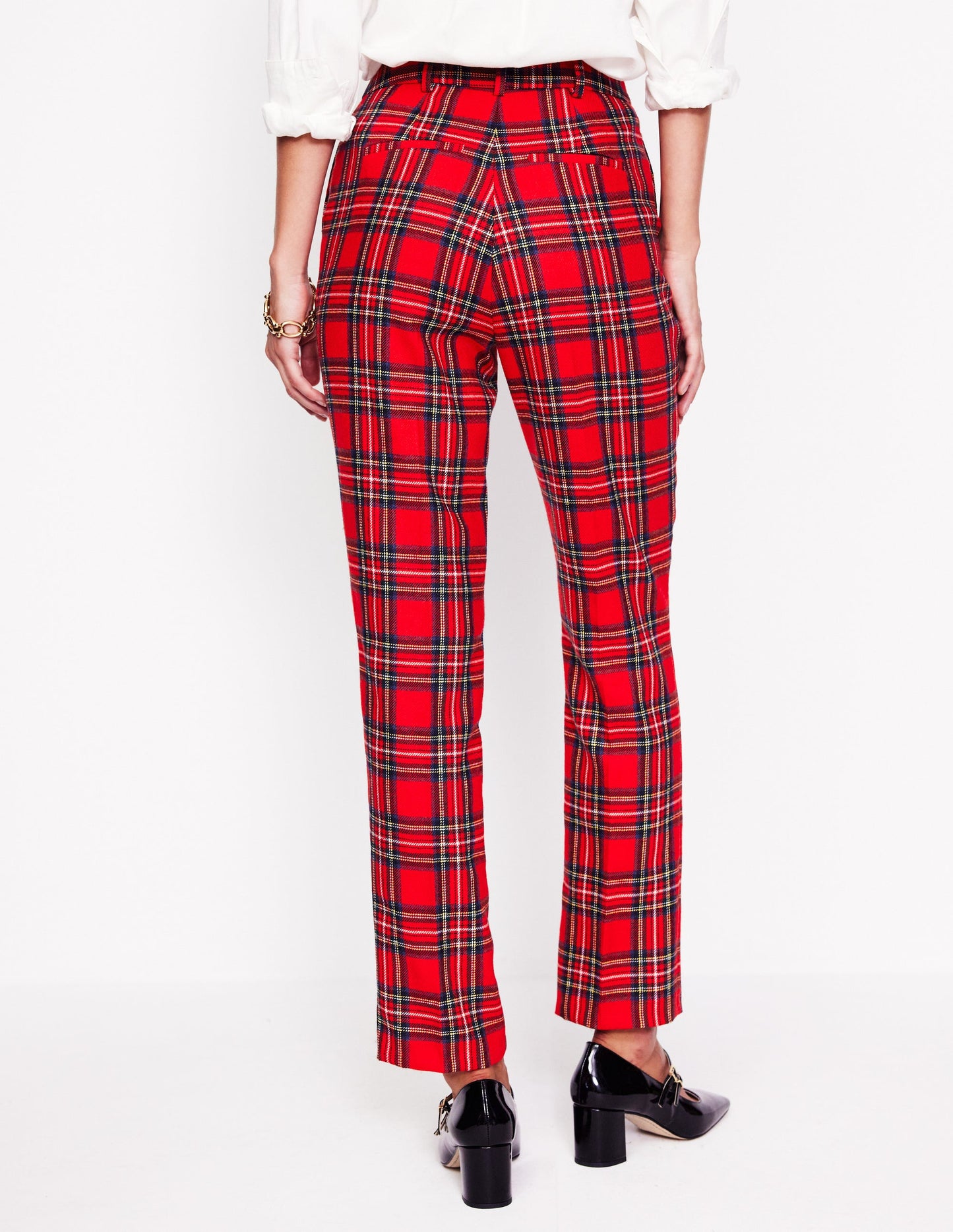 Kew Wool Blend Pants-Red and Blue Check