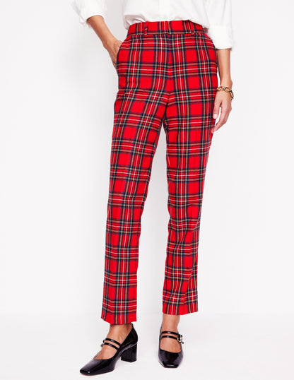 Kew Wool Blend Pants-Red and Blue Check