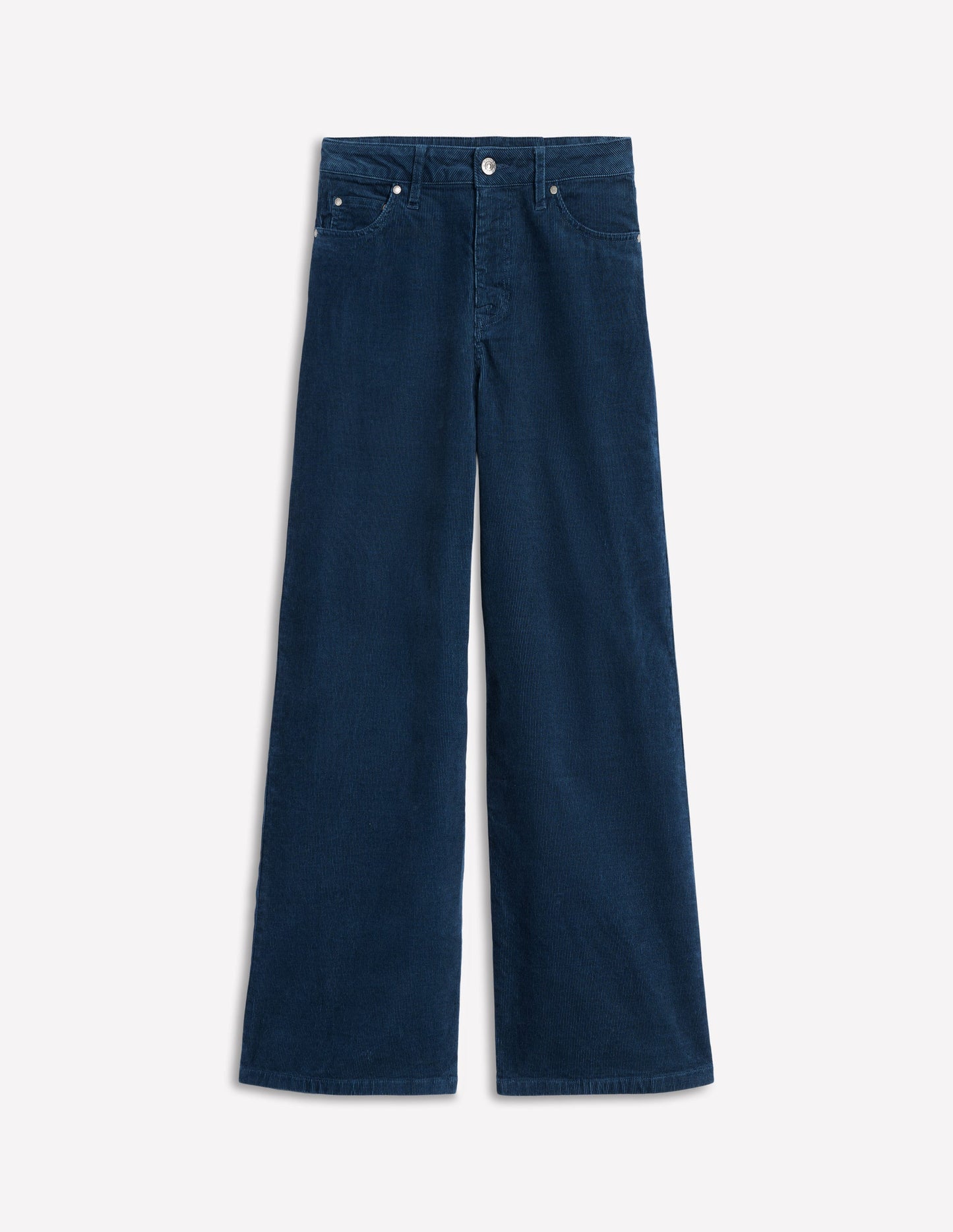 5 Pocket Cord Wide Jeans-Blue Ribbon