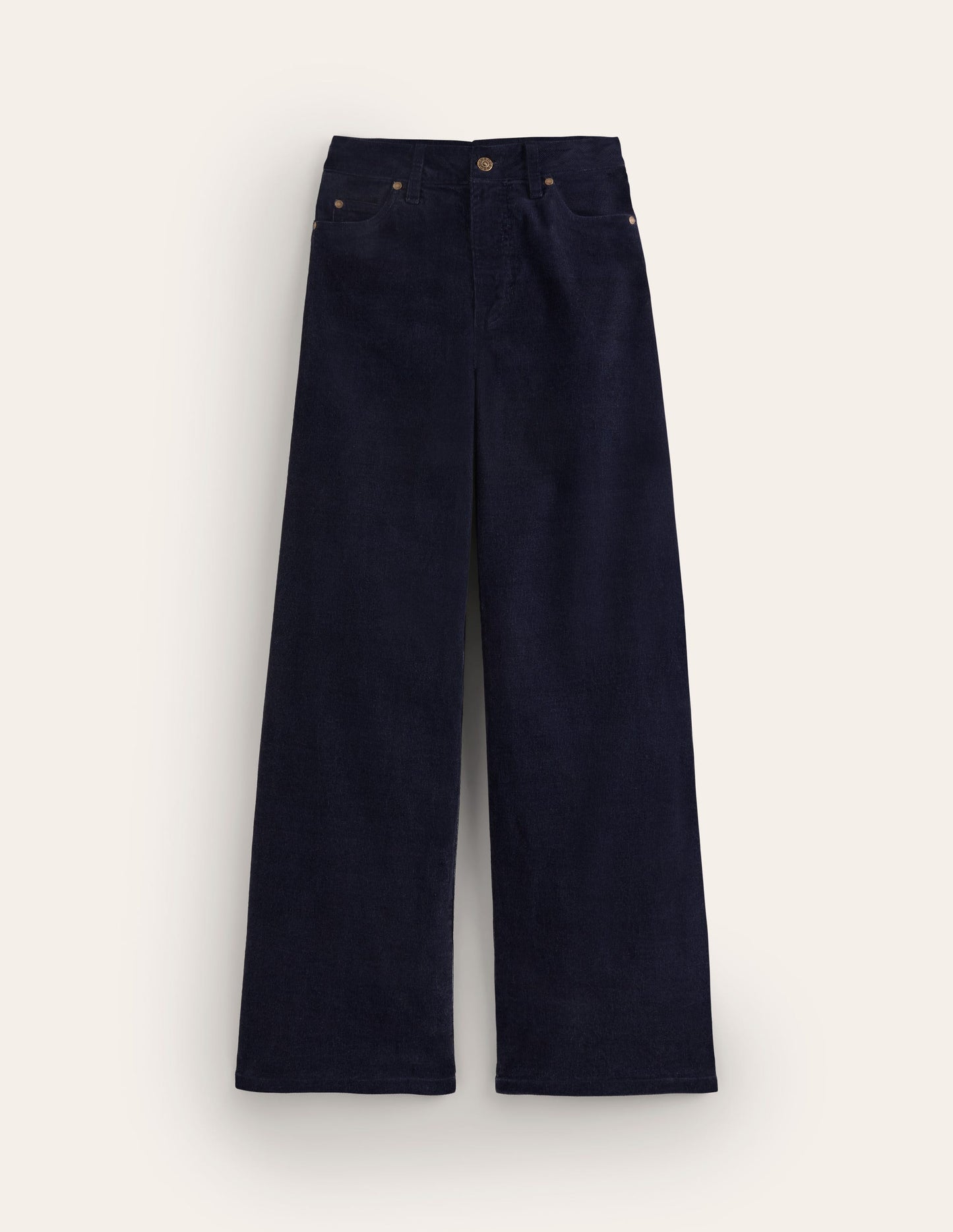 5 Pocket Cord Wide Jeans-Navy