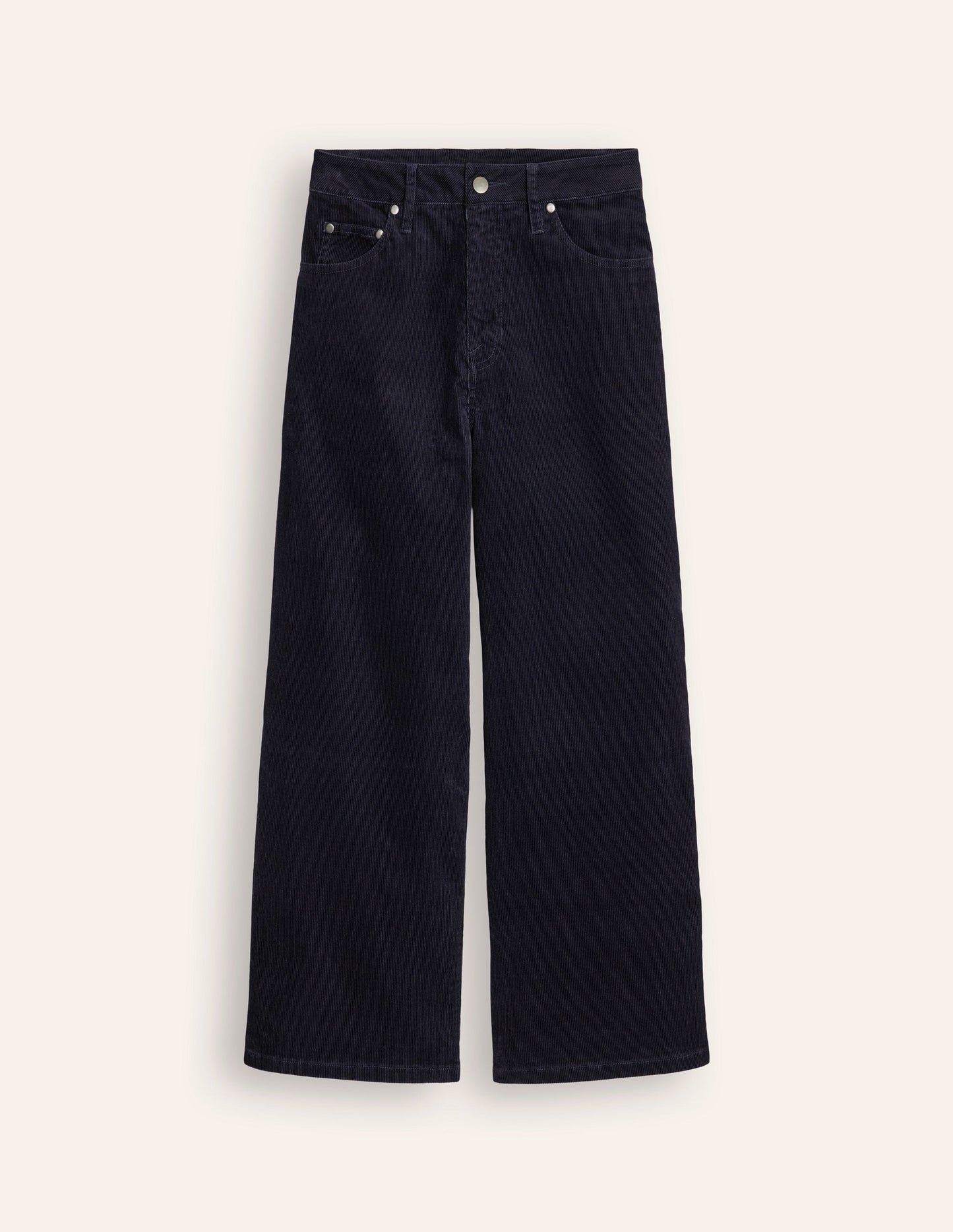 5 Pocket Cord Crop Jeans-Navy