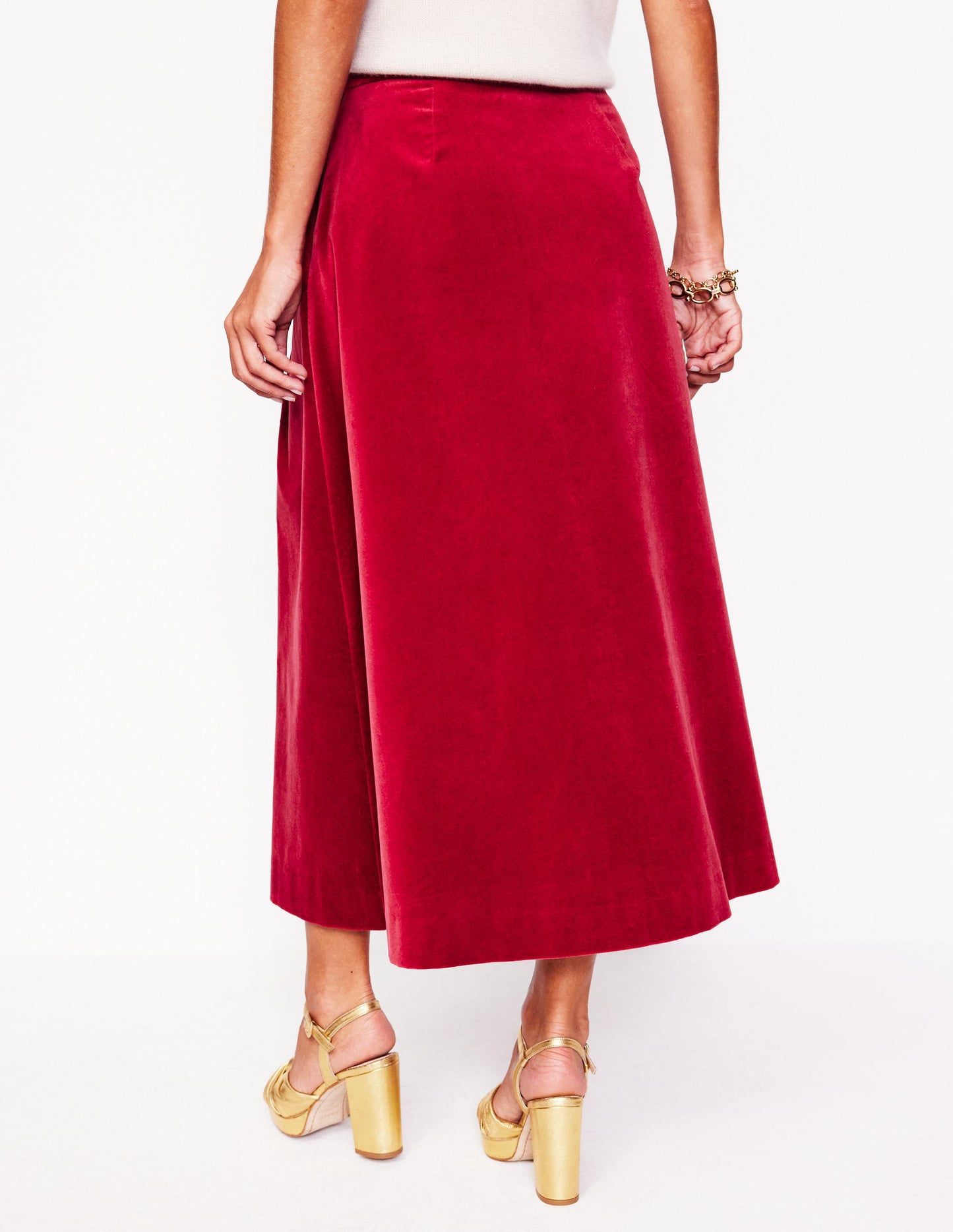 Angelica Velvet Skirt-Red Liquorice