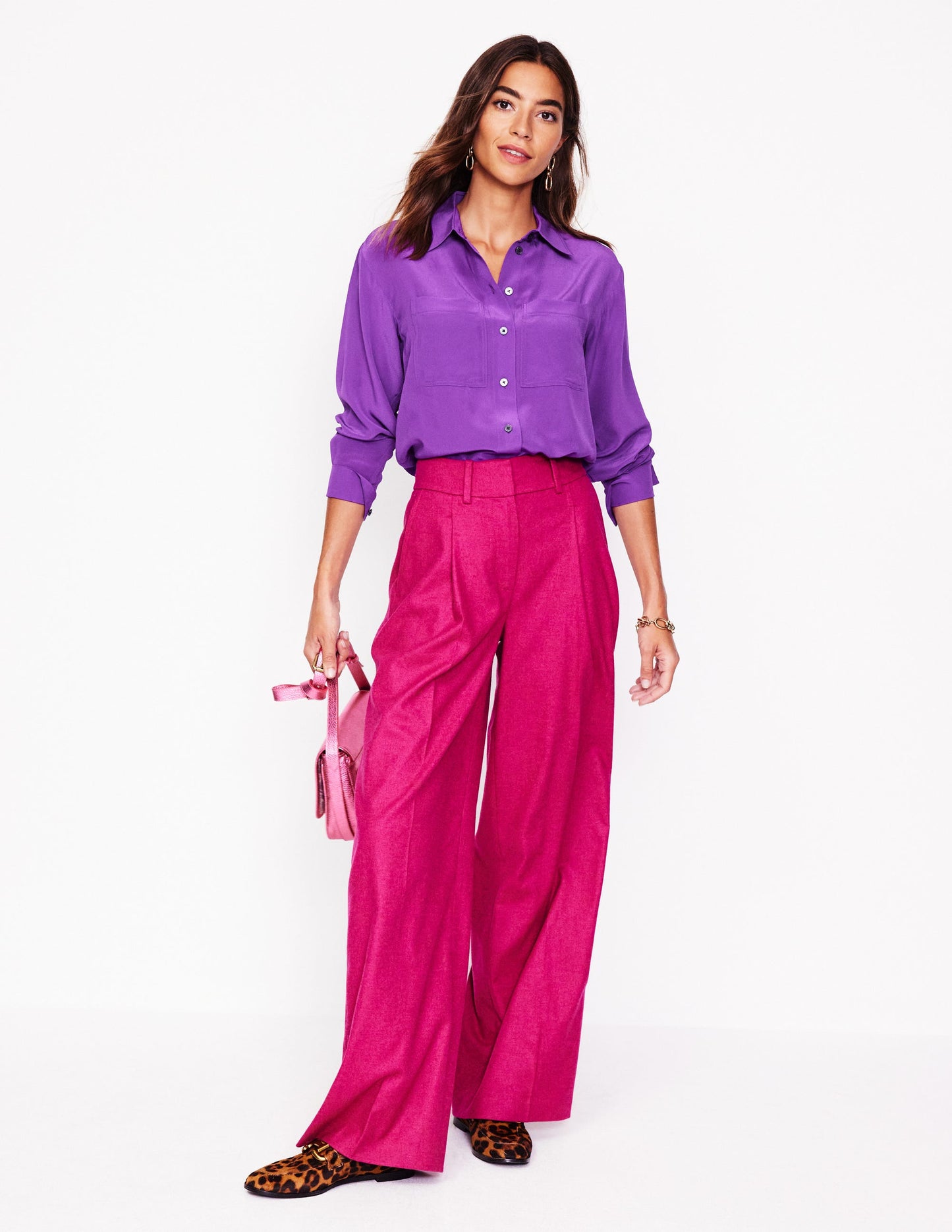 Connie Relaxed Silk Shirt-Royal Purple