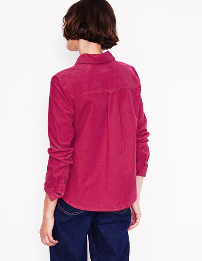 Sienna Cord Shirt-Cherry Jam