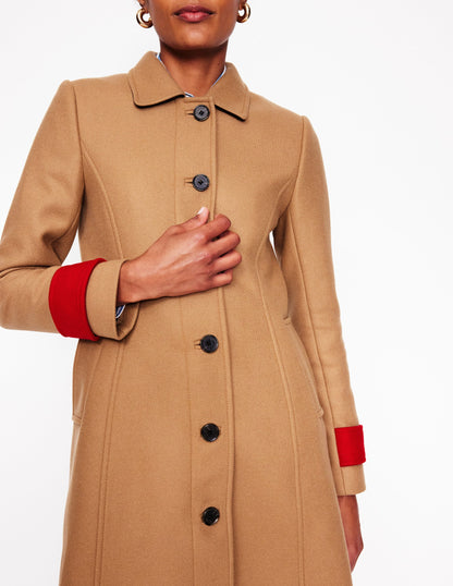 Durham Wool Blend Coat-Colourblock Camel