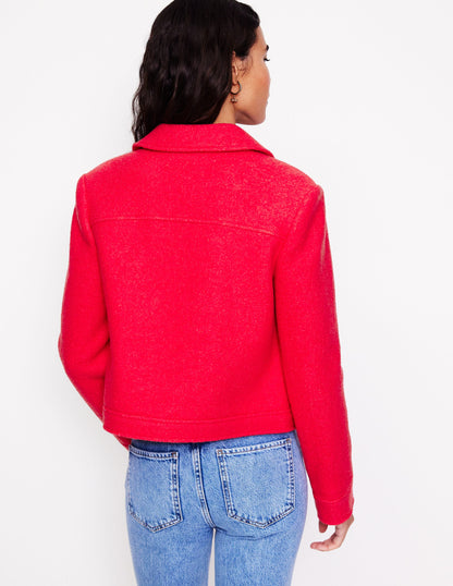 Wool Zip Through Jacket-Scarlett