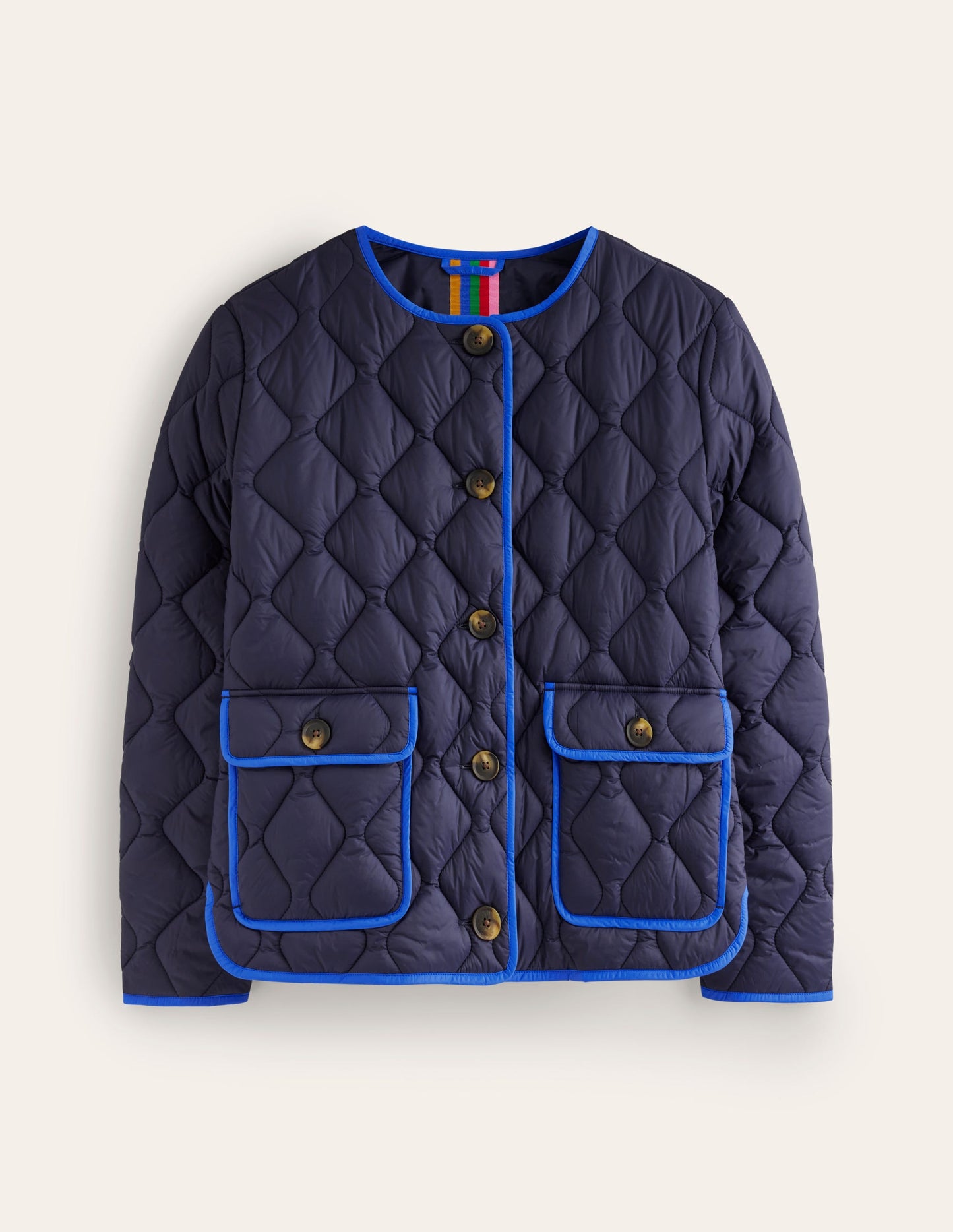 Derby Quilted Jacket-Navy, Tigers Eye