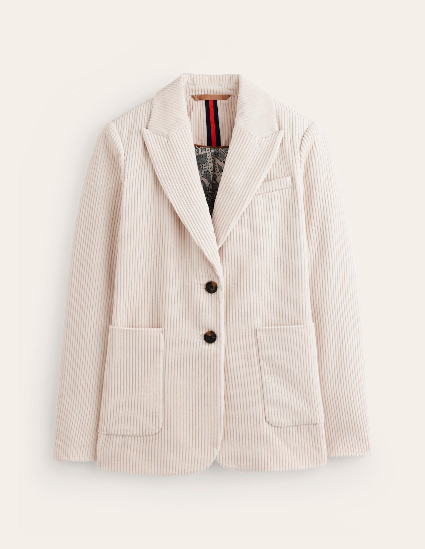 Relaxed Cord Blazer-Ivory