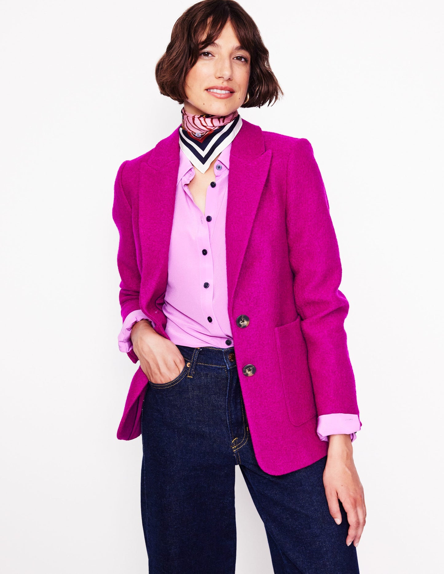 Marylebone Textured Blazer-Vibrant Plum