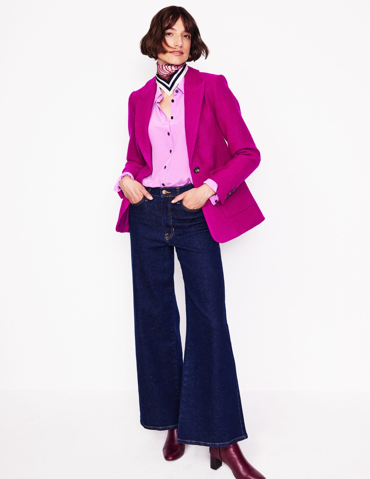 Marylebone Textured Blazer-Vibrant Plum