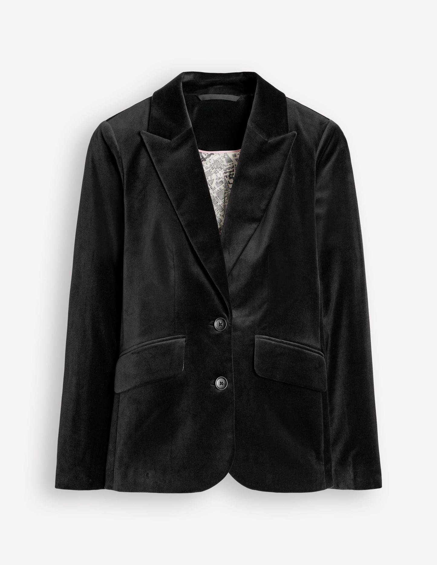 Marylebone Velvet Blazer-Black