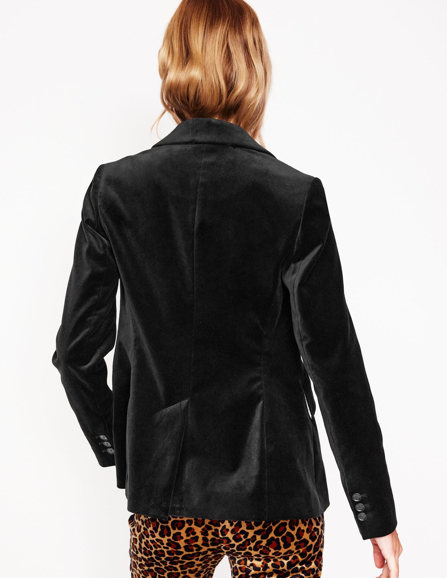 Marylebone Velvet Blazer-Black