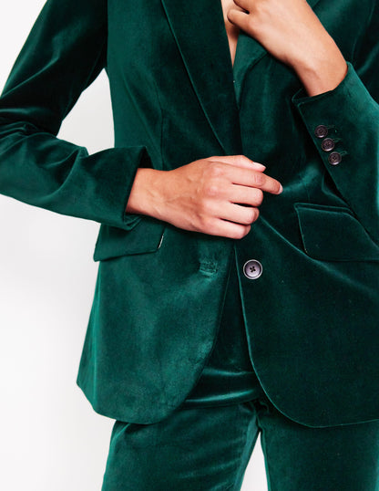 Marylebone Velvet Blazer-Ponderosa Pine