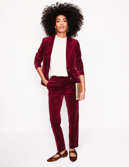 Marylebone Velvet Blazer-Cabernet