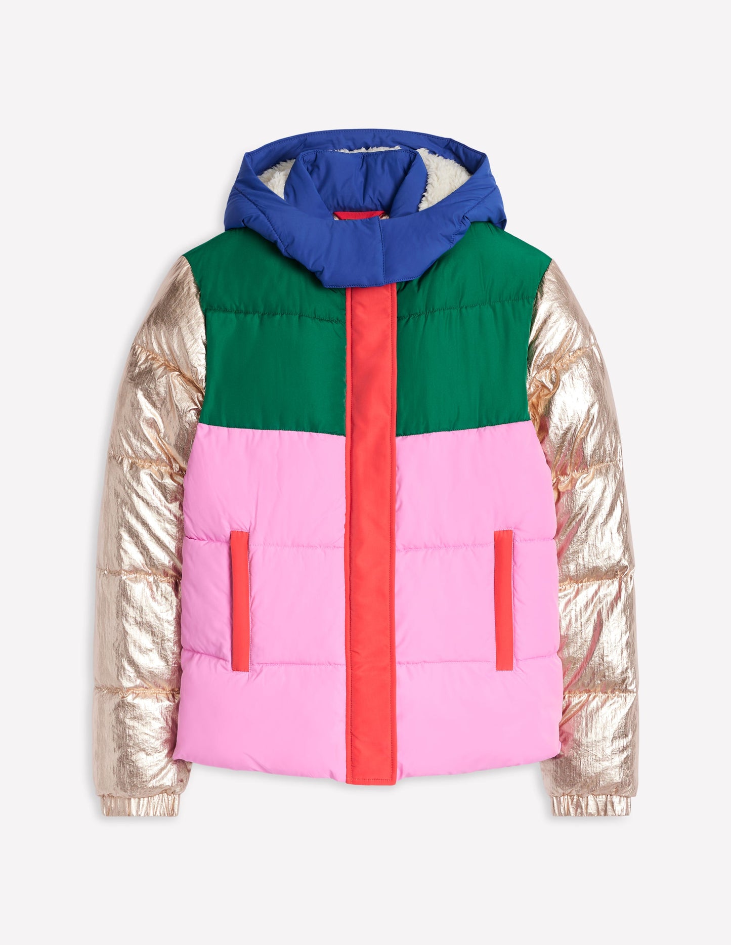 Short Puffer Coat-Multi