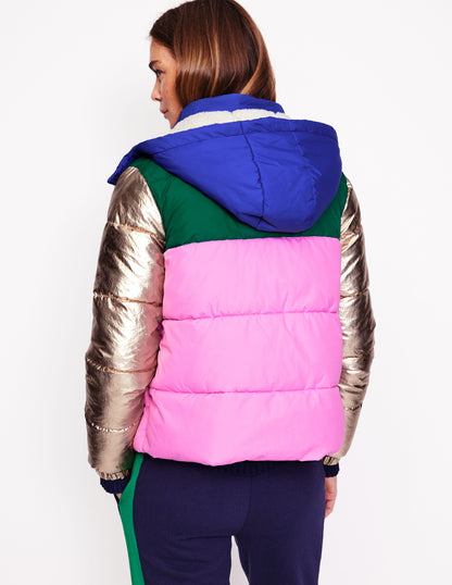 Short Puffer Coat-Multi