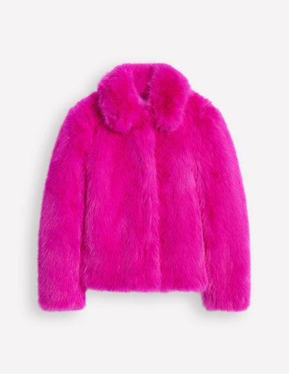 Faux-Fur Coat-Pink