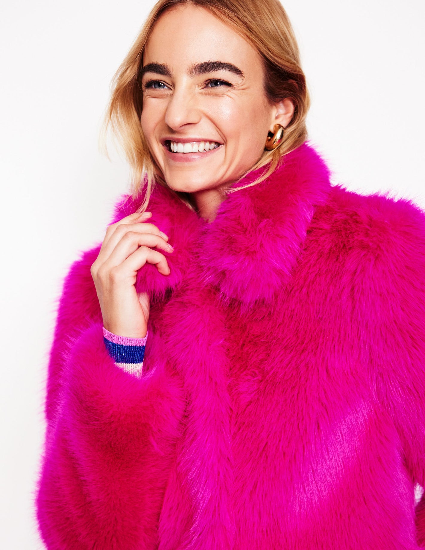 Faux-Fur Coat-Pink