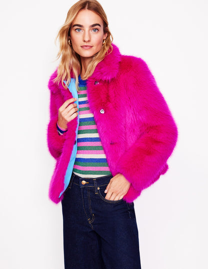 Faux-Fur Coat-Pink