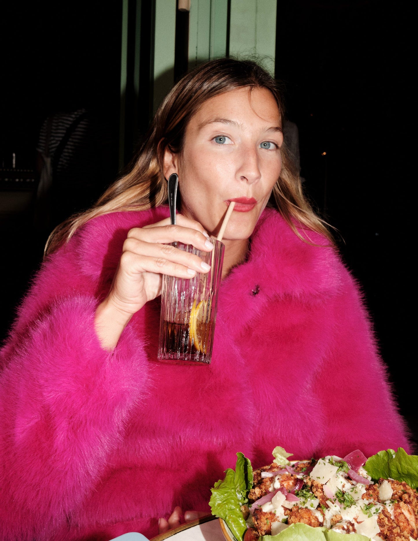 Faux-Fur Coat-Pink