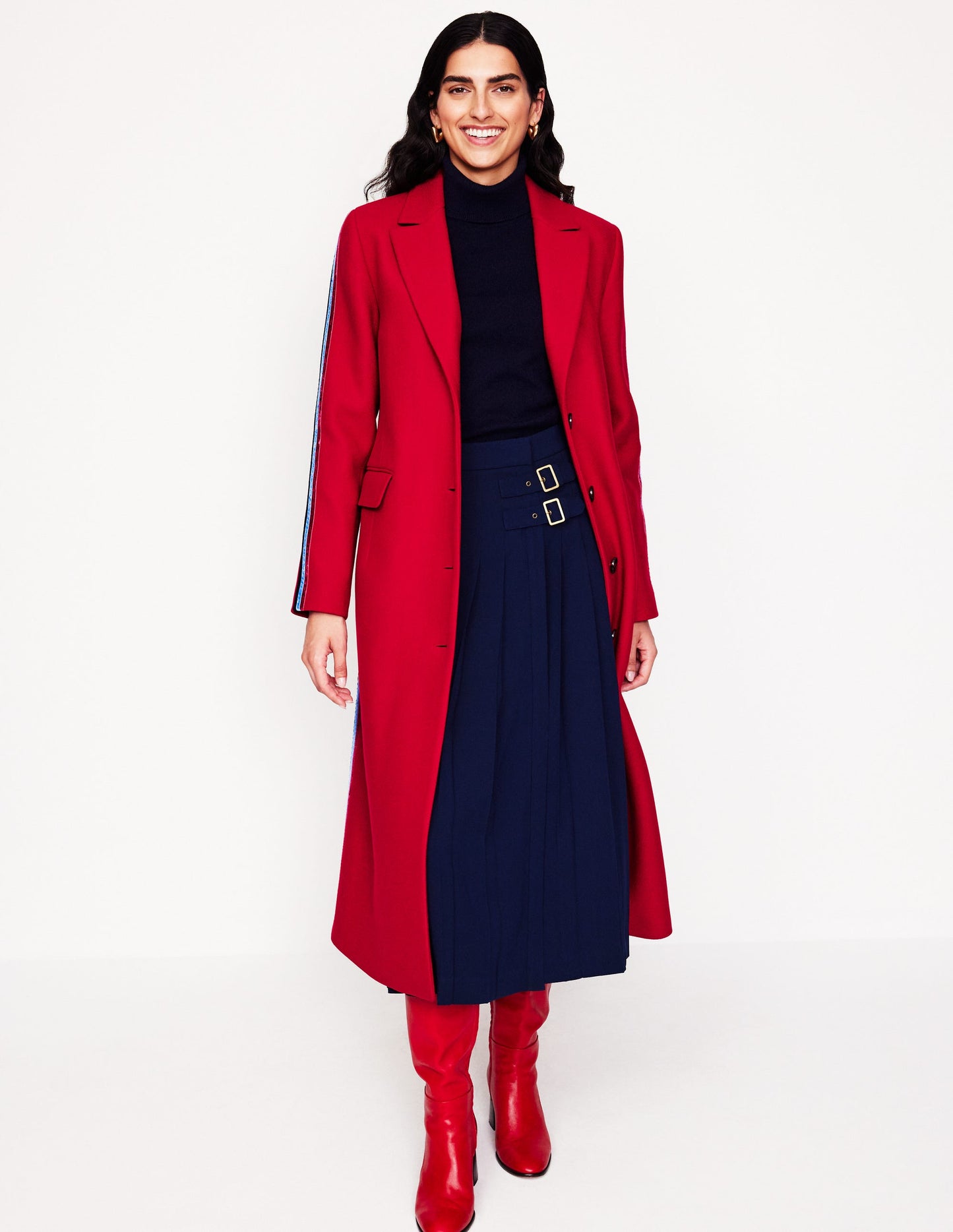 Midi Coat-Red