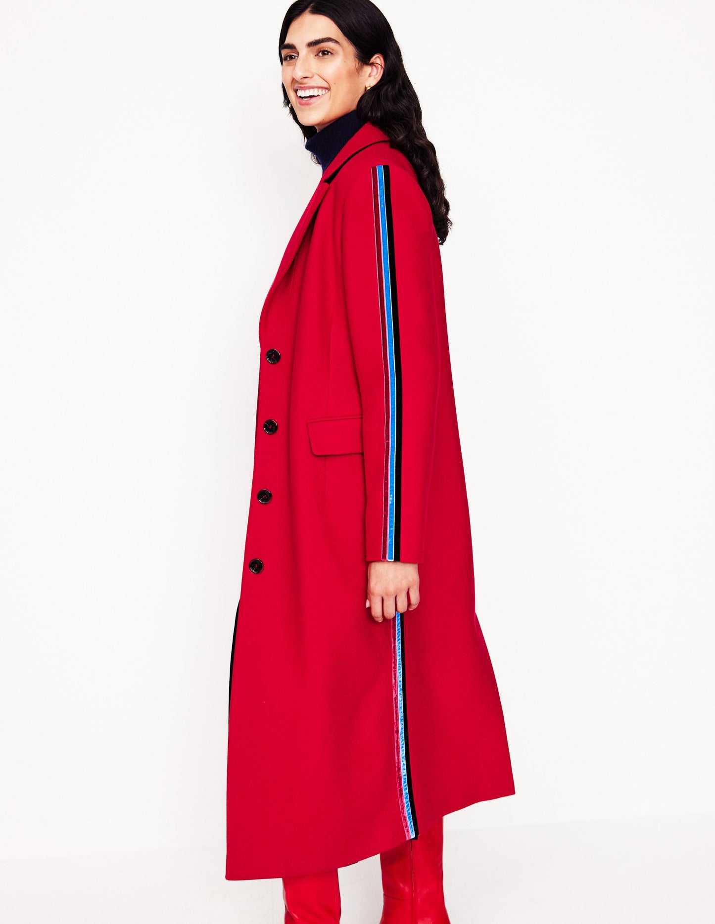 Midi Coat-Red