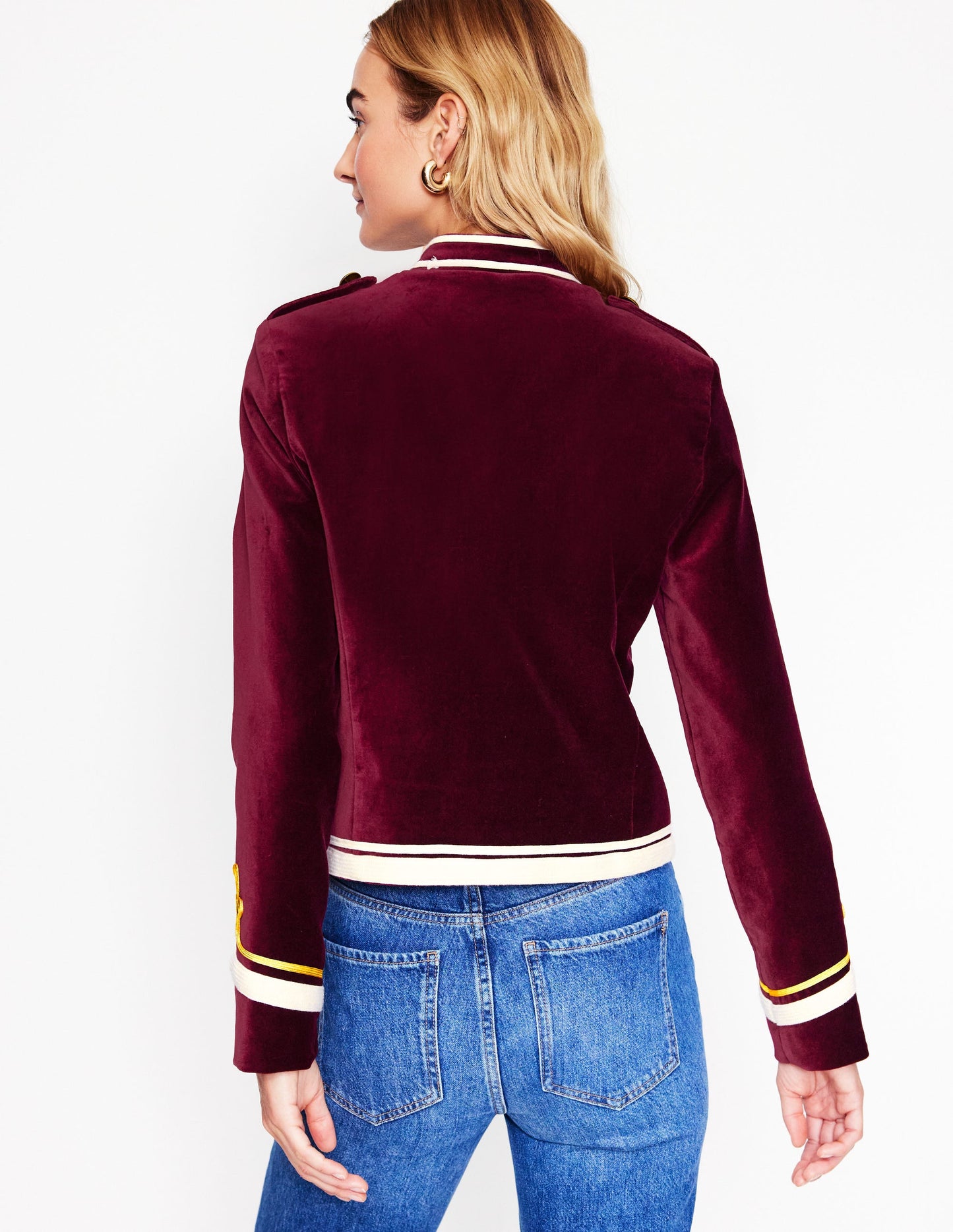 Military Velvet Jacket-Cabernet